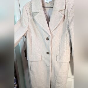 Laundry By Shelli Segal Cream Textured Blazer Coat